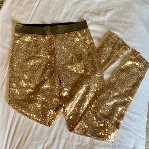 Gold Sequin Leggings
